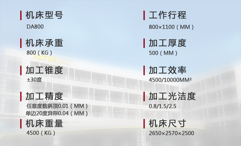 DA800技術參數